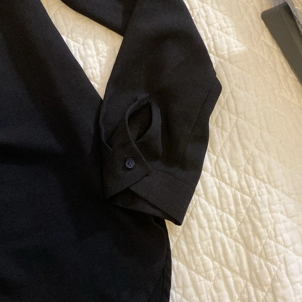 Pleione black button down off the shoulder too Small - Picture 5 of 8